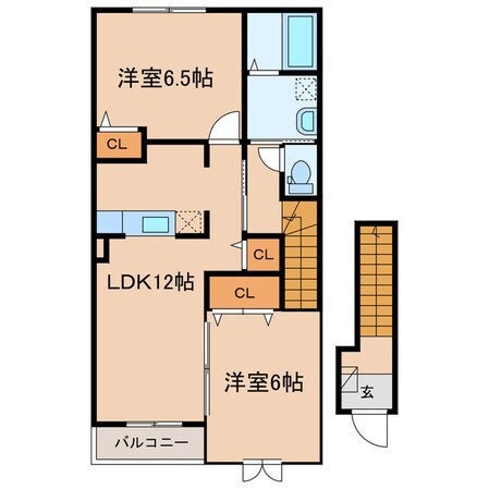 クリスタルローズA・Bの物件間取画像